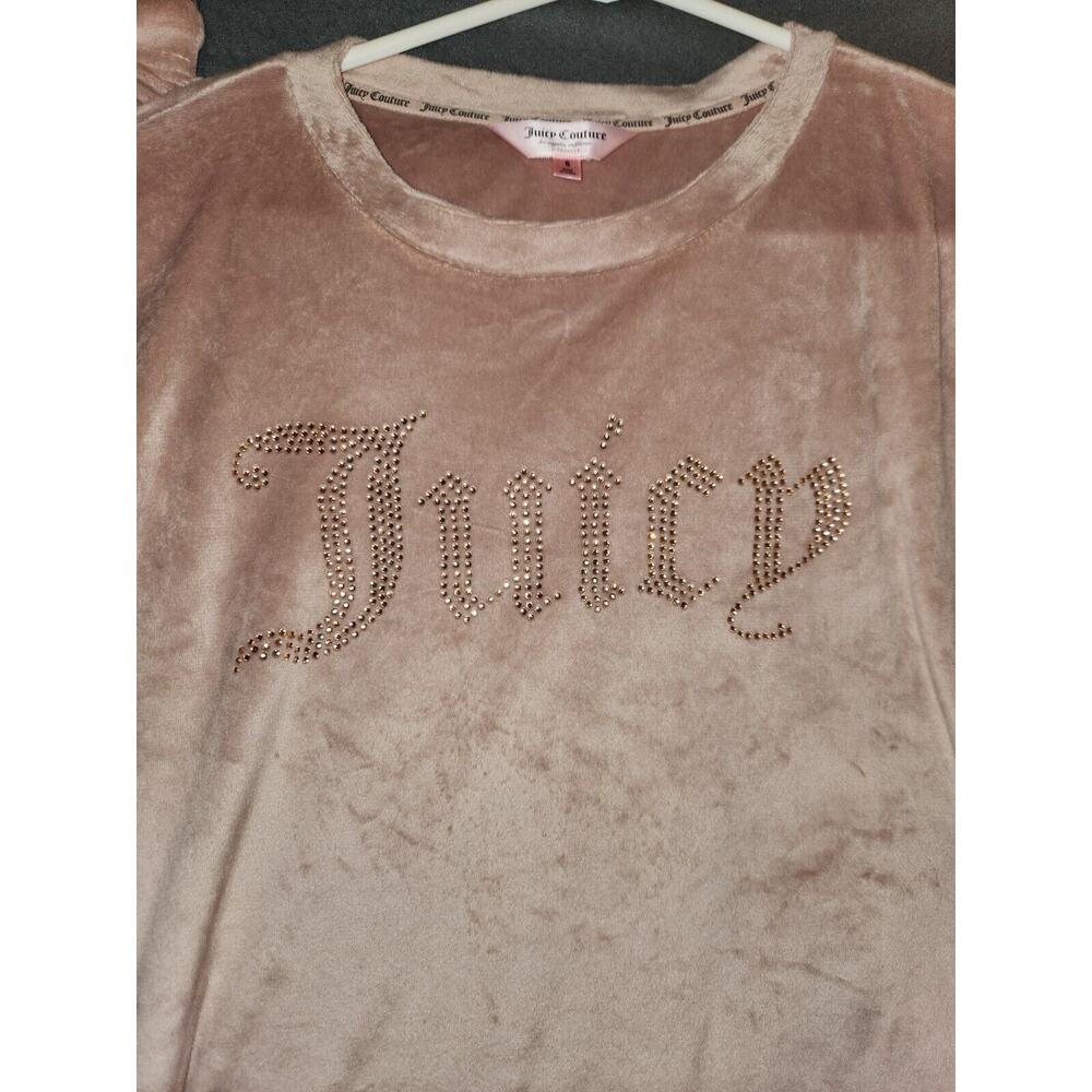 Juicy Couture BLING Soft Velour Tracksuit Top‎ & Bottoms Rose Pink Size Small